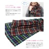 Hiorie Check Stole Double-Sided Brushed 100% Cotton, Large Scarf, Made