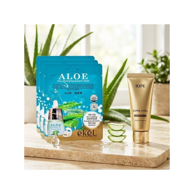 IOPE 이켈 알로에 에센스 마스크 25ml x3매 구매시 아이오페 슈퍼바이탈