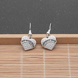 Pit Bull Mom Heart Dangle Earrings for Women by Ginger Lyne Puppy Dog Doggie Jewelry for Her