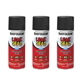 Rust-Oleum 265494A3 LeakSeal Flexible Rubber Coating Spray, Black, 12 Ounce (Pack of 3)