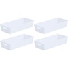 Wham Versatile Plastic Rectangular Studio Basket 2.01 (White, 4 Baskets)
