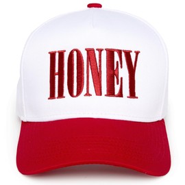 Two Tone Vintage Snapback Hat - Honey - White/Red