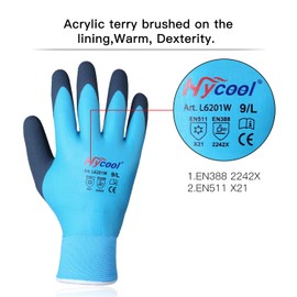 DS Safety Waterproof Gloves for Men and Women, Winter Work Gloves for Cold Weather, Touchsreen, Thermal Insulated Freezer Gloves, With Grip 3 Pairs (Large, Blue)