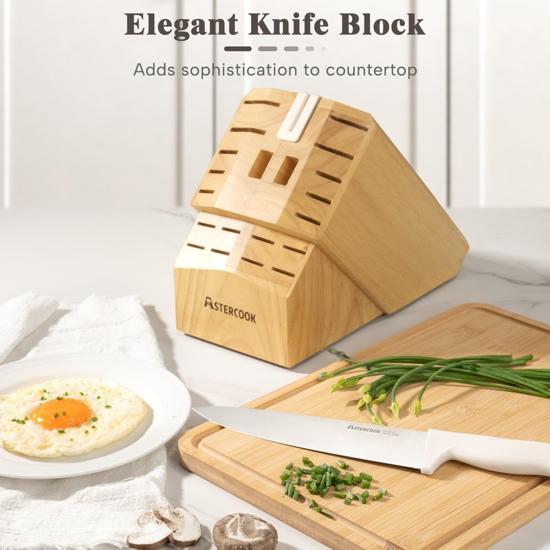 Knife Set, Astercook 22-Piece Kitchen Knife Set with Block &