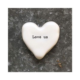 East of India White Heart Token - Love Us