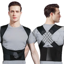 Adjustable Back Posture Belt for Men & Women，Back Brace for Posture,Back Supporter,Adjustable Elastic Straps (XXL)