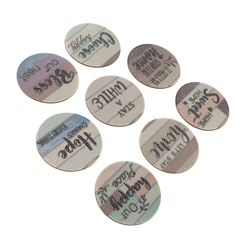 8Pcs Rhinestone Painting Coasters Assorted Style Strong Stickiness Odourless Coaster