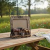 Comfy Hour 7.48" x 7.75" Double Horse Figurine Photo Frame,
