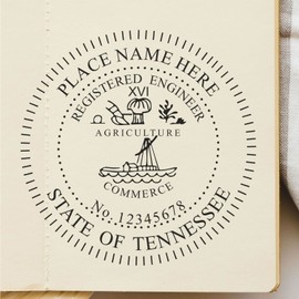 Tennessee PE Seal Stamp - Wood Handle Professional Engineer Wet Seal Stamp, Ideal for Tennessee Engineers - Tennessee PE Stamp, Size 2" - Perfect Tool for Tennessee Engineering Projects, TN PE Stamp