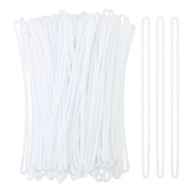 PATIKIL Luggage Tag Loops Pack of 100 PVC Luggage Loop Straps Bag Pendant Loops Holder Worm Loops Pendant Holder for ID Bags Suitcase Label Fasteners White