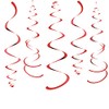WEVEN Red Party Hanging Swirl Decorations Plastic Streamer for Ceiling,