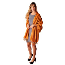 Cashmere Boutique: 70% Cashmere and 30% SIlk Pashmina Wrap Stole (Color: Periwinkle Blue, Size: 28" x 80")