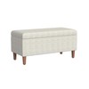 HomePop Malmo Decorative Storage Bench -Cream Chevron Woven