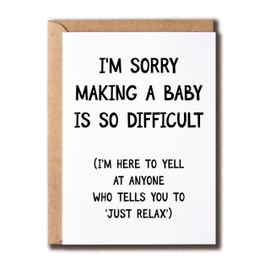 SMHGifts I'm Sorry Making A Baby Is So Difficult Card - IVF, Miscarriage, Infertility Support Card - Sympathy Occasion
