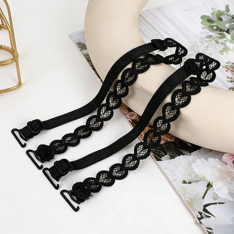 3 Pairs Dress Straps for Strapless Dress, Adjustable Heart Bra