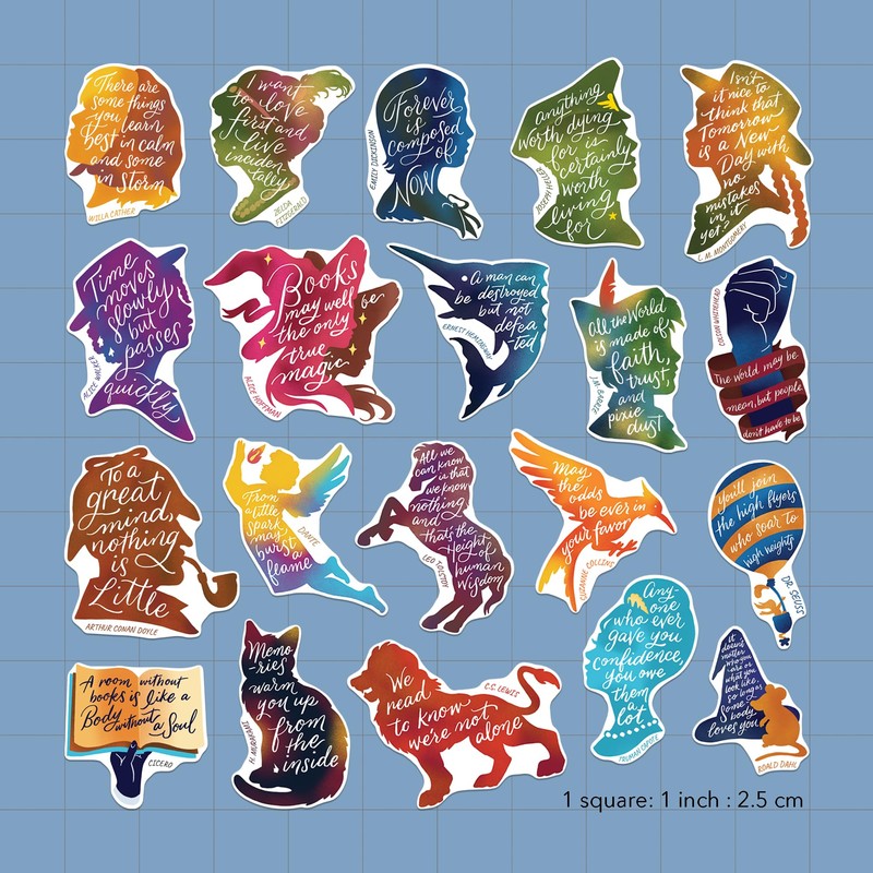 Navy Peony Author Lifestyle Stickers