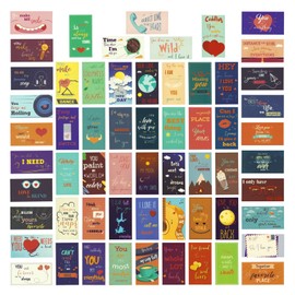 Paper Junkie 60 Pack Romantic Lunch Box Love Notes for Him, Her, Husband, Wife, Mini Inspirational Note Cards (2 x 3.5 In)