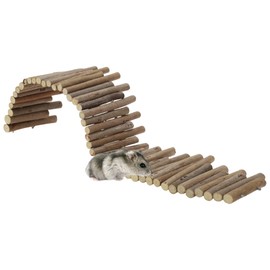 RENEWREVITAL Hamster Toys, Flexible Hamster Wooden Bridge, 11.8In Hamster Fence, Hamster Cage Decor and Platforms, Hamster Cage Accessories(19.69In)
