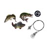 PetrisCatch Firetiger Yellow Rubber Fish Set + 4 Steel Leaders,