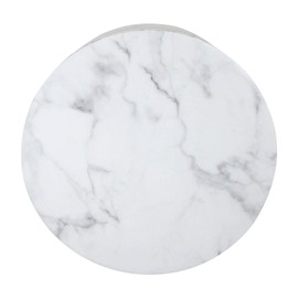 Emartbuy Set of 3 Rigid Flower Gift Box, White Marble Pattern, White Interior and Gold Rimmed Lid