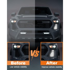 LED Fog Lights Kit for 2024 2025 Toyota Tacoma DRL Daytime Running Lights Amber Turn Signal Fog Lamps Toyota Tacoma Accessories (Horizontal clause)