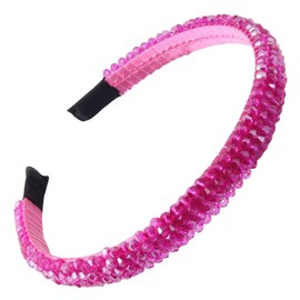 scicent Hair Band Rhinestone Headbands Bride Bridesmaids Crystal Hairbands Thin Crown Head Band Glitter Hair Hoops Sparkly Headpiece for Women Girls Hair Accessories, Rose - 16520