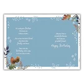 IC&G Amazing Brother Birthday Card - Happy Birthday Card with Sentimental Poem and Pinecone Border Design with Foil Details - Birthday Card for Men or Boys