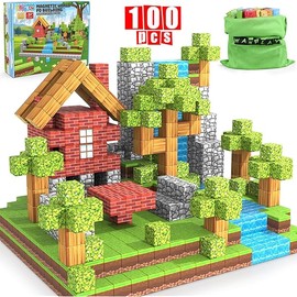 100PCS Magnetic Blocks, 1 inch Building Blocks for Kids, SETM Sensory Toys for Toddlers, Building Blocks Cubes, Birthday Gift for Boys and Girls Aged 3-12 Creative Construction Toys
