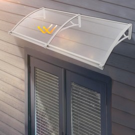 Window Door Awning Canopy, 79 x 30 Inch Awning for Door Window Exterior with Aluminum Bracket Patio Door Awning Rain Snow Sunlight Protection