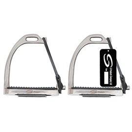 PEACOCK SAFETY IRONS FILLIS HORSE RIDING EQUESTRIAN STEEL STIRRUPS BLACK TREADS (5.0