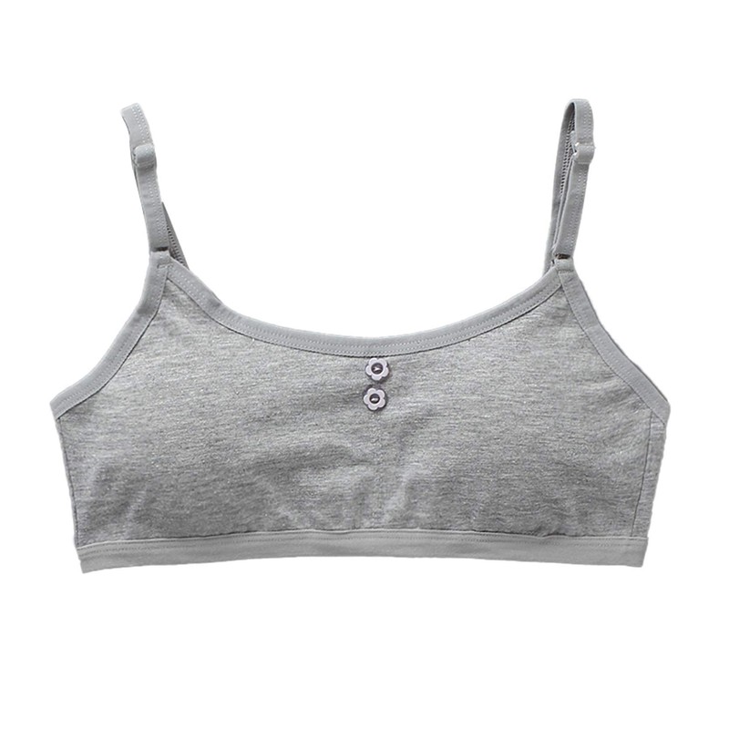 Cczmfeas Girl's Cotton Cami Bra with Removable Padding Teen Small