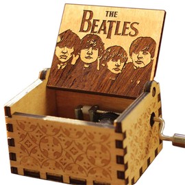 Cuzit Antique Carved Music Box Hand Crank Music Box The Beatles Let It Be Wooden Music Box Toy
