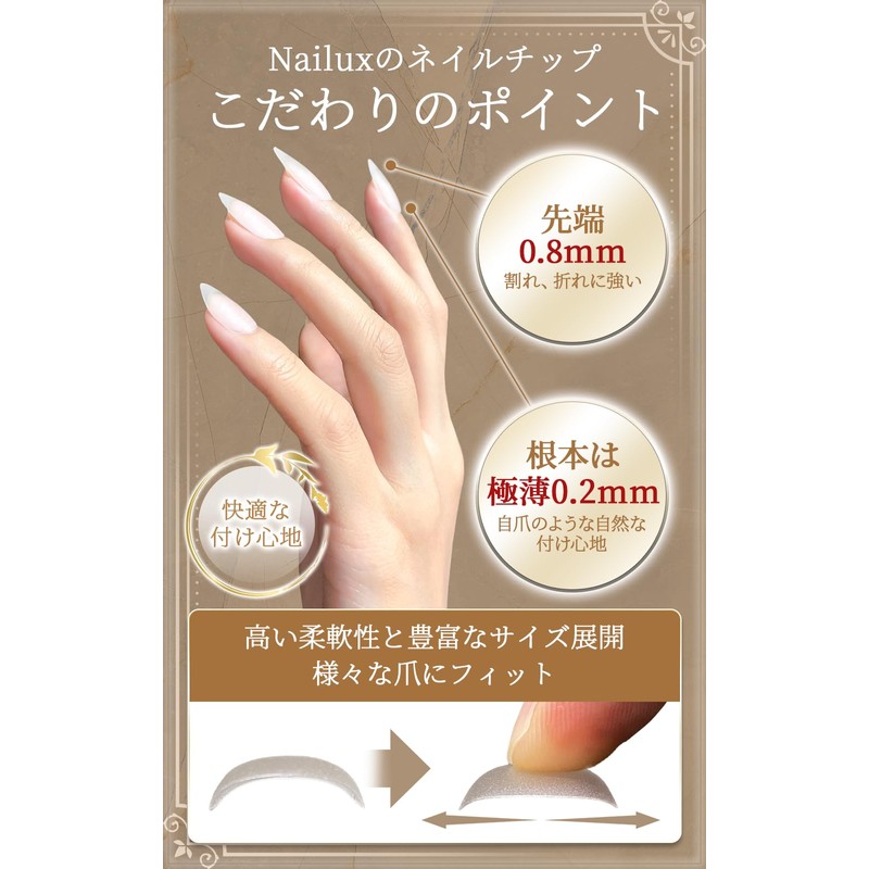 Nailux Nail Tip, Point M, Supervised by Active Manicurists, Ultra