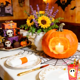 Germiwipe 500 Pcs Orange Self-Adhesive Paper Napkin Bands - Disposable Napkin Rings for Silverware Wraps, Ideal for Restaurants, Weddings, Parties & Catering Events