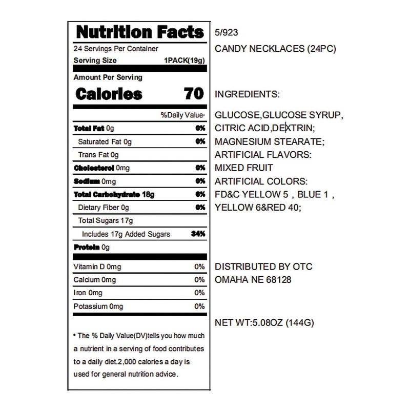 Stretchable Hard Candy Necklaces (Bulk set of 24) Party Candy