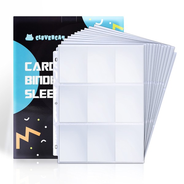 CLOVERCAT Trading Card Sleeve Pages, 40 Pack Trading Card Storage
