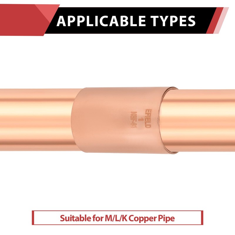 EFIELD 2" X 2" Copper Slip Coupling Without Stop, CxC