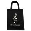 Rhythm Piano Music Tote Bag Without Gusset (M, Black)
