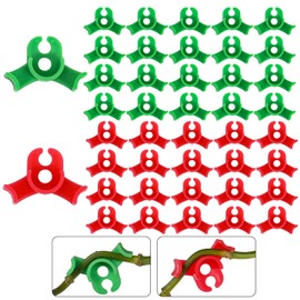 Nwvuop 40Pcs Plant Bender Plant Training Clips, 90 Degree Angle Plant Stem Trainer Plant Clips(Green, Red)