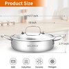 DELARLO Tri-Ply Stainless Steel 10 Inch Frying Pan 3QT Saute