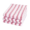 Red Linen Napkins Set of 4, Red Striped Napkins, Flax
