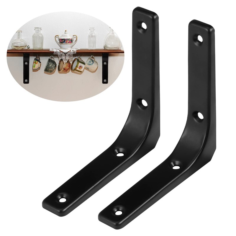 Hitchlike Set of 4, Shelf Bracket, L-Shaped, Steel Bracket, Shelf