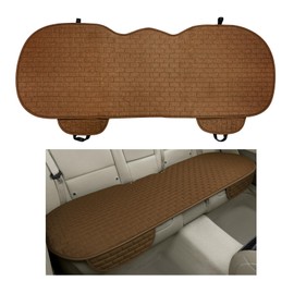 Sylvil Car Back Seat Cover, Anti-Slip Automotive Long Rear Seat Protectors with Storage Pocket, Breathable Comfortable Back Seat Cushion Pad Mat, Universal Car Accessories (Back Brown)