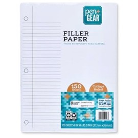 Pen+Gear 150ct Filler Paper College Ruled, 10.5 x 8, 59156