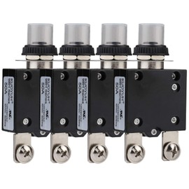 DIYhz Thermal Circuit Breaker, 50 Amp Push Button Manual Reset Circuit Breaker 50V DC 125/250VAC 50/60Hz with Quick Connect Terminals and Waterproof Button Transparent Cap 4Pcs