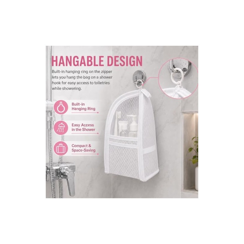 Hanging Travel Toiletry Organizer, Compact Cosmetic and Bathroom Storage Bag