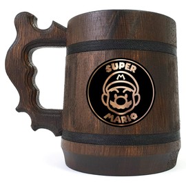 Gamer Beer Stein, Super Smash Bros Beer Gift, Video Game Beer Tankard, Geek Gift, Gift for Gamer, Gift for Him, Engraved Beer Mug