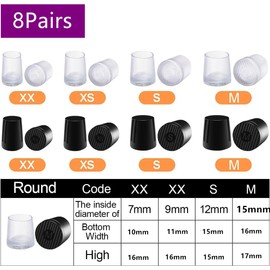 8 Pairs Heel Protectors for Shoes White and Black,Non-Slip Heel Caps for High Heels Suitable Outdoor Activities, Easy Walking (4 Different Sizes)