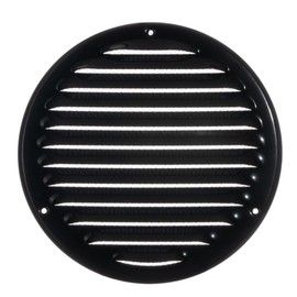 LIRAST 6" Round Vent Cover for Wall and Ceiling - Black Soffit Vents for Outdoor and Indoor - Metal HVAC Return Air Grille with Mesh - External Diameter: 7.83"