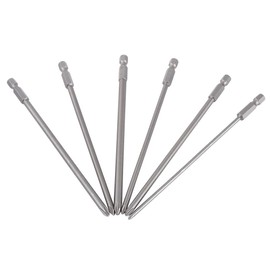Screwdriver Bits, 6 Pieces Phillips 1/4" Hex Shank Screwdriver Bit Set 3mm-6mm Magnetic S2 Steel Drill Bit 6"/150mm for Electric Screwdrivers
